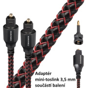 Audioquest Cinnamon Optilink - optický kabel Toslink (+ 3,5 mm mini adaptér) - 8,0m
