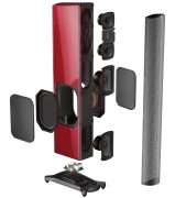 Sloupové reprosoustavy s aktivním subwooferem GoldenEar T66 - Piano Red