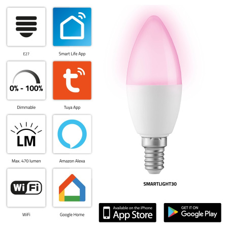 Alecto SMARTLIGHT30 - inteligentní LED žárovka s Wi-Fi