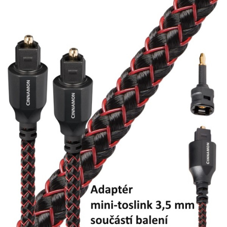 Audioquest Cinnamon Optilink - optický kabel Toslink (+ 3,5 mm mini adaptér) - 3,0m