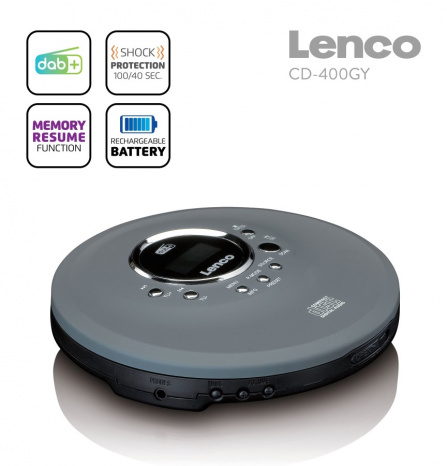 Lenco CD-400GY - discman CD/MP3 a DAB+/FM rádio