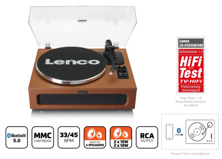 Gramofon s reproduktory a Bluetooth - Lenco LS-430BN