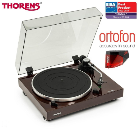 Gramofon Thorens TD 204 Piano Ořech + Ortofon 2M Red