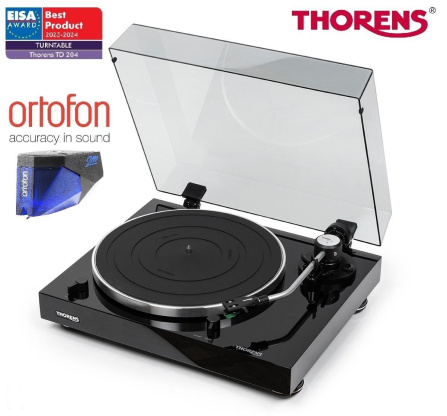 Gramofon Thorens TD 204 Piano Black + Ortofon 2M Blue